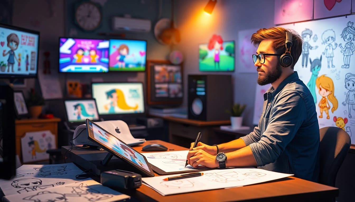 Interessante 2D Animation Projekte in einem inspirierenden Animationsstudio.