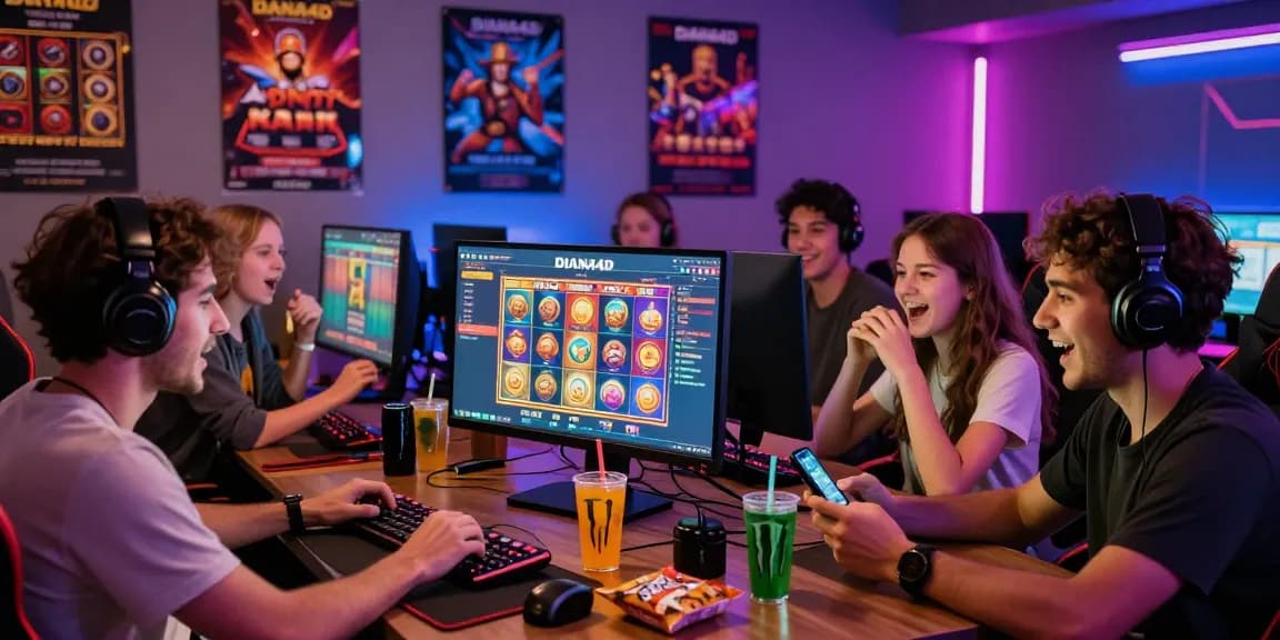 Pengalaman seru bermain slot gacor di DIANA4D dengan teman-teman, suasana penuh kegembiraan dan teknologi modern.