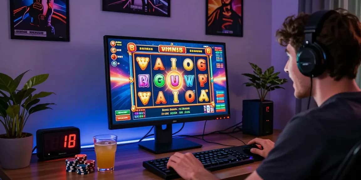 Player enjoying bonus buy slots on their computer screen with vibrant graphics and gaming elements.