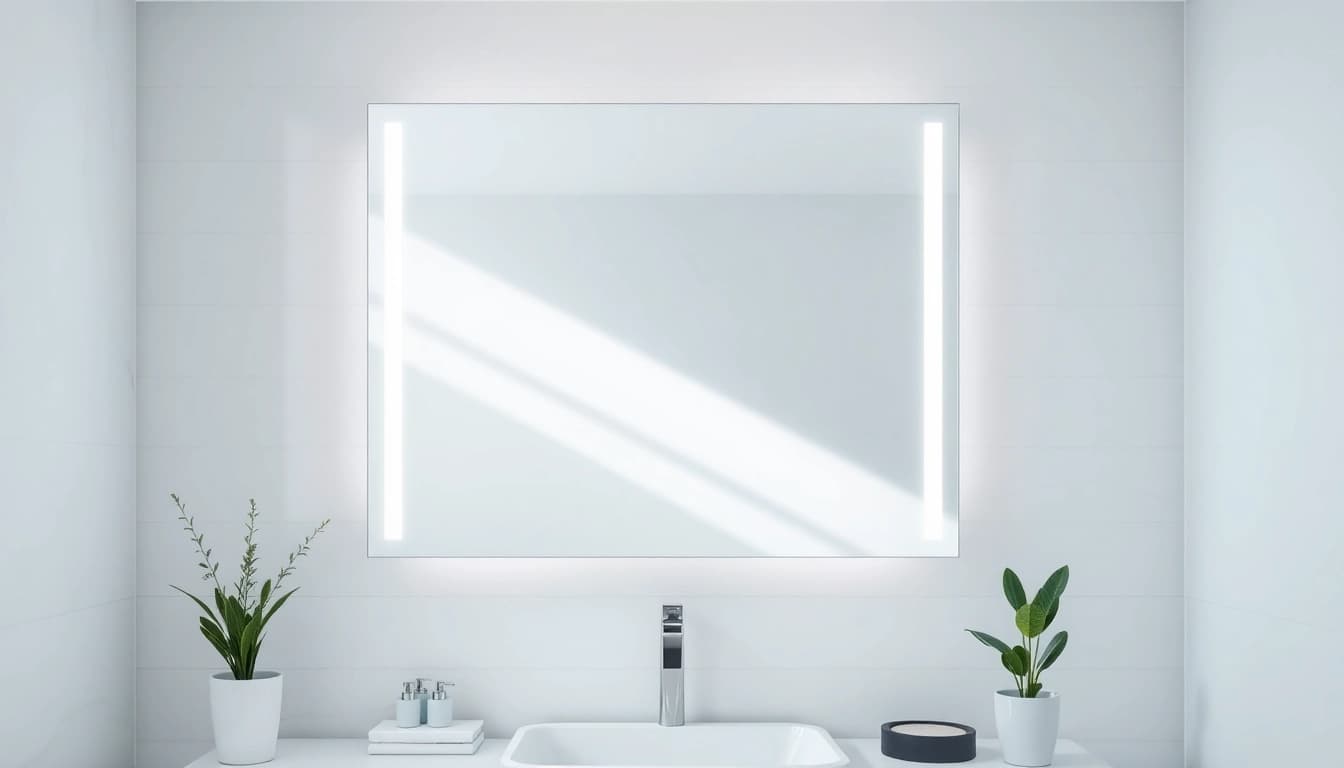 Illuminate your space with a stunning mirror light mirror, enhancing any modern bathroom design.