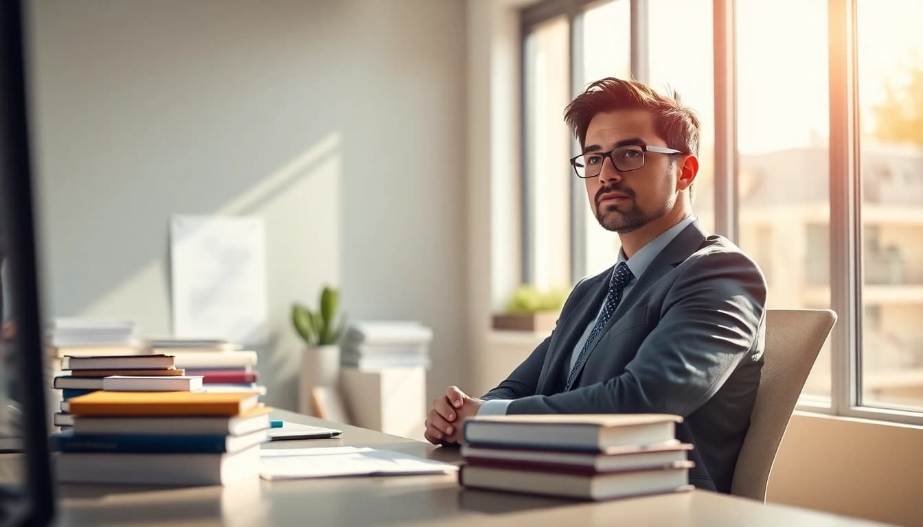 Find my true calling while reflecting in a career-focused workspace filled with inspiration.