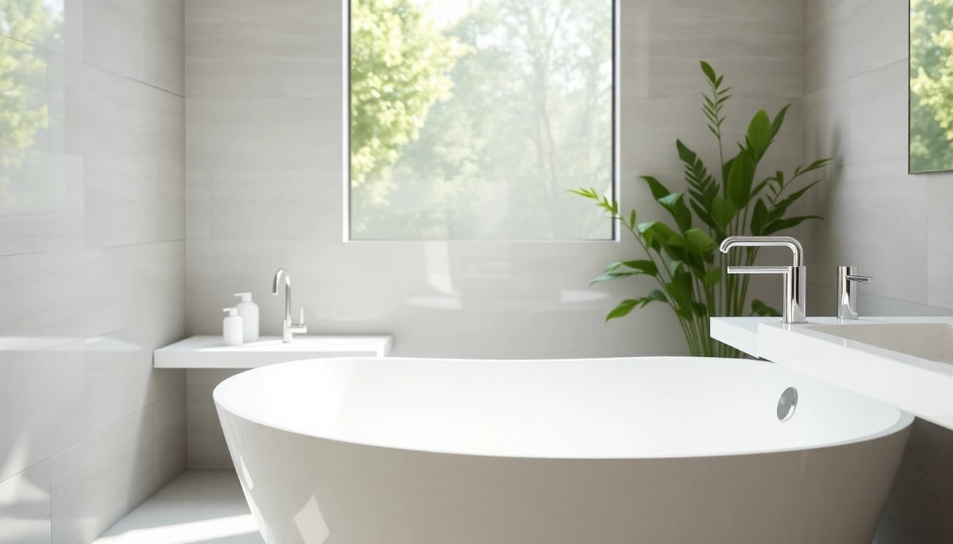 sonni sanitär GmbH präsentiert stilvolle Sanitärprodukte in modernem Badezimmer.