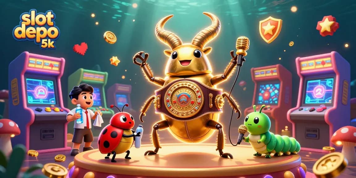 Experience thrilling gameplay at slot depo 5k with vibrant arcade machines and lively characters