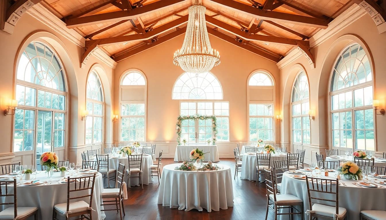 Experience the stunning Wedding Event Space Jacksonville with elegant decor and ambient lighting.