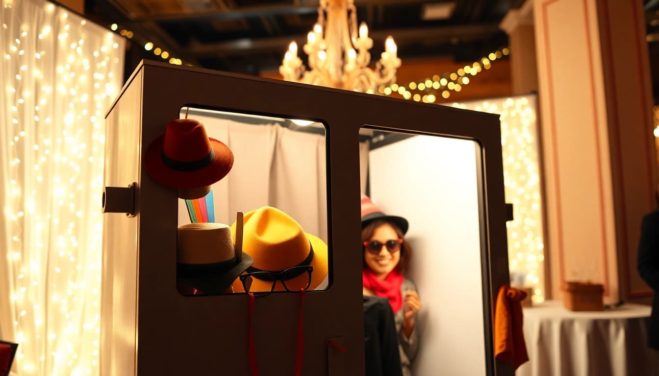 Capture fun moments in a photo booth Chicago full of vibrant props for guests to enjoy.