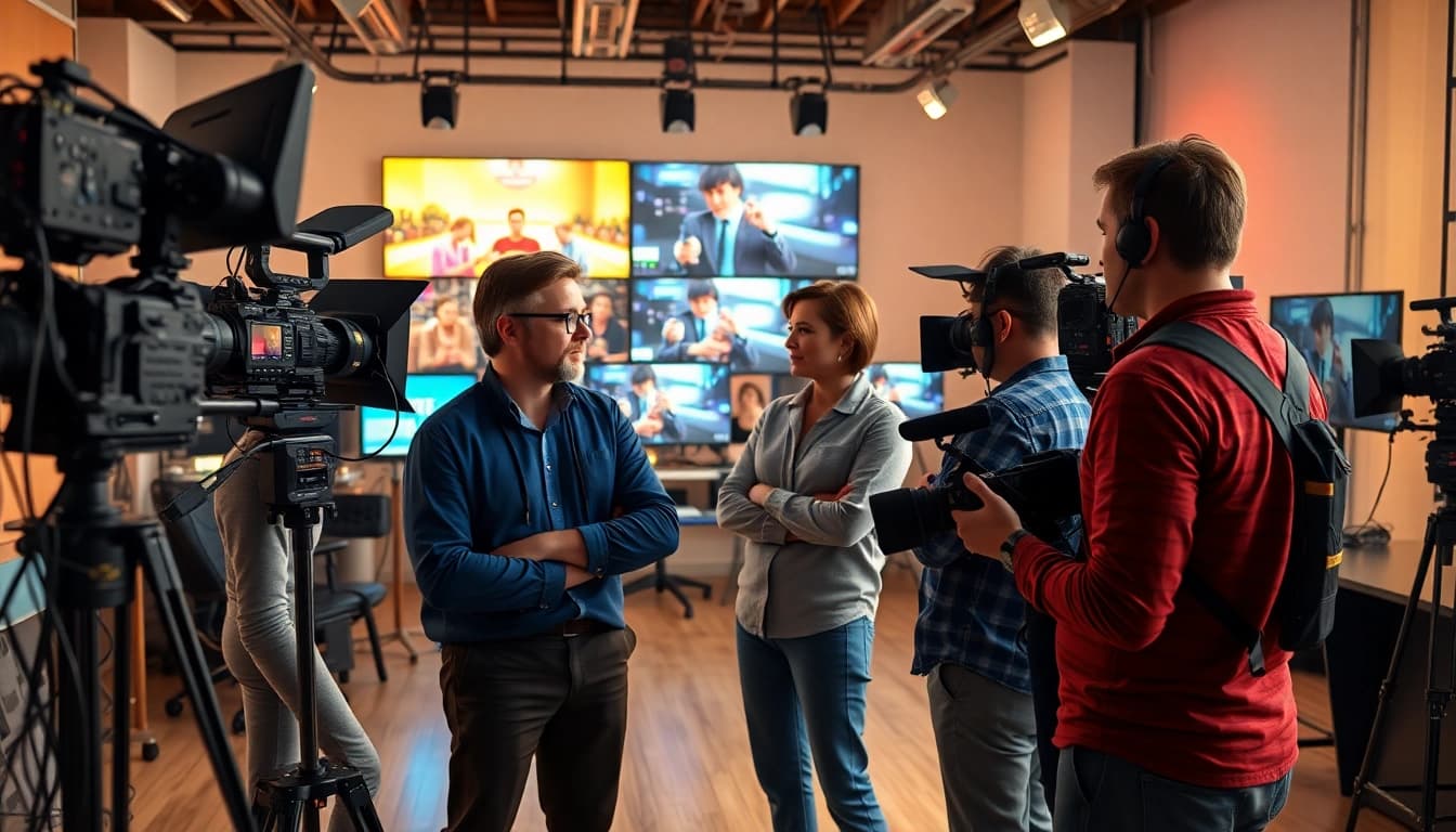 Experience top-tier edmonton production companies collaborating in a vibrant video studio setting.