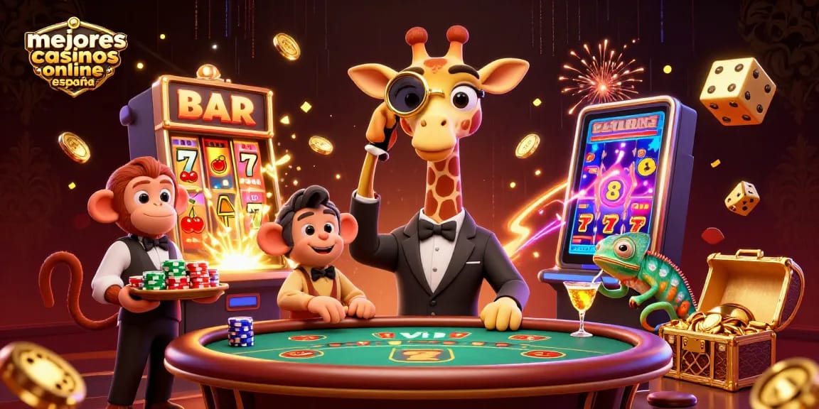 Visualiza los mejores casinos online en España con emocionantes juegos y personajes vibrantes.