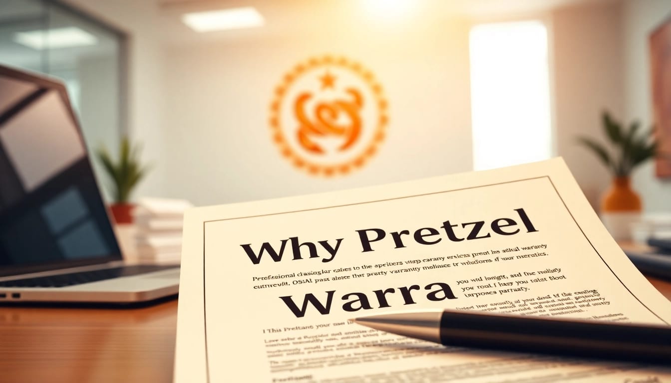 Learn why Pretzel warranty is essential, featuring a warranty document in a professional setting.