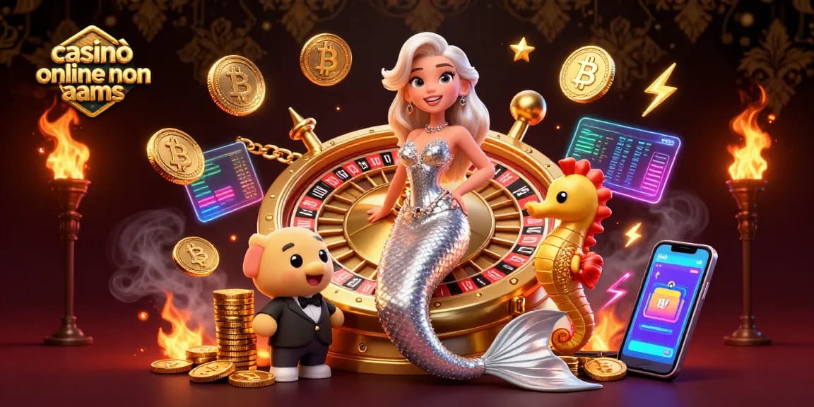 Vivi vincite entusiasmanti presso casinò online non aams con una ruota della roulette mozzafiato e elementi crypto nella scena.