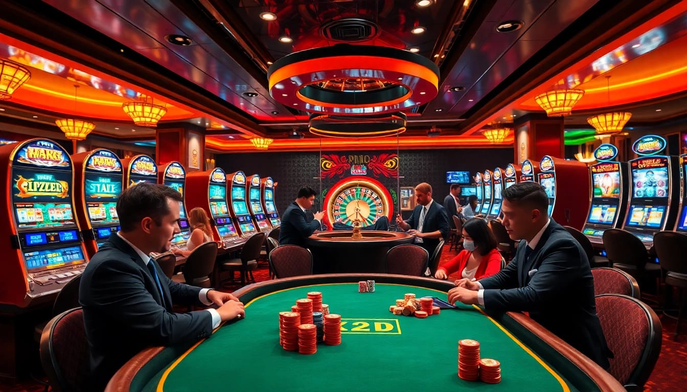 KPI4D players engaged in high-stakes poker at a luxurious casino table, showcasing excitement and professionalism.