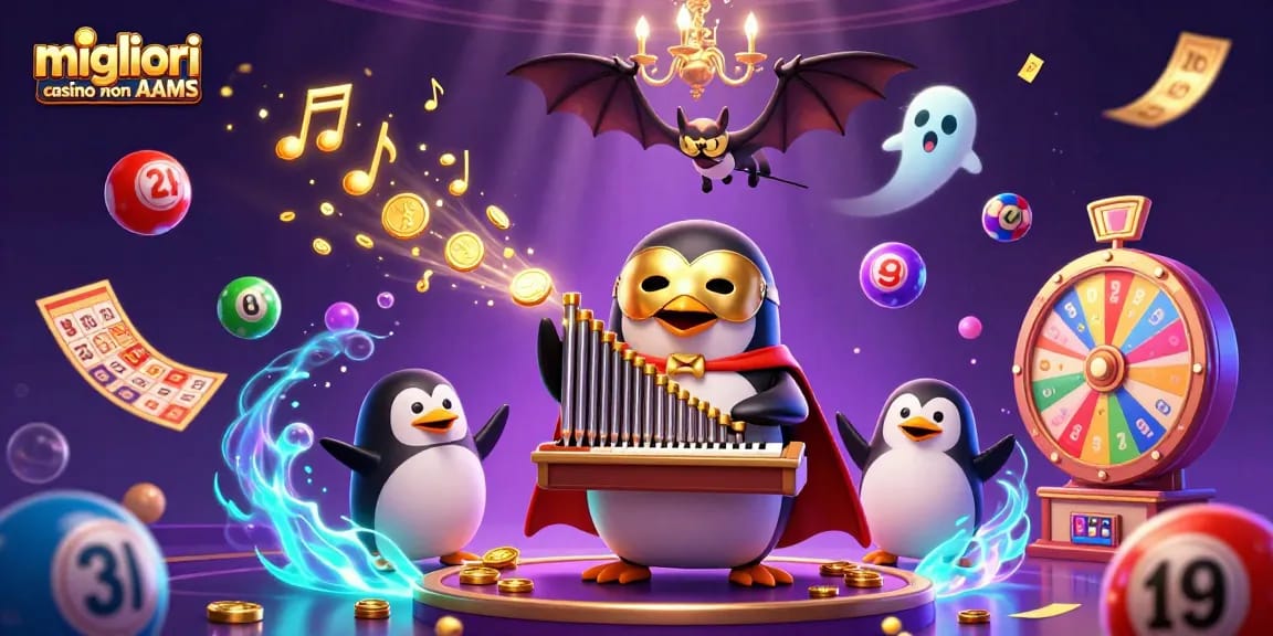 Gioca nei migliori casino non AAMS con il pinguino fantasma e le palline colorate della lotteria, festa di premi in corso!