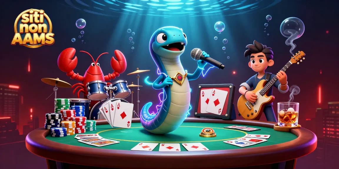 I siti non AAMS offrono un'illustrazione 3D vivace con un'anguilla DJ e giochi d'azzardo sottomarini.