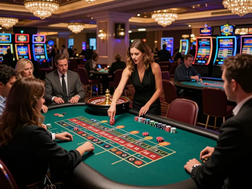 Experience the thrill of gameplay at 79KING casino with players engaging at a vibrant roulette table