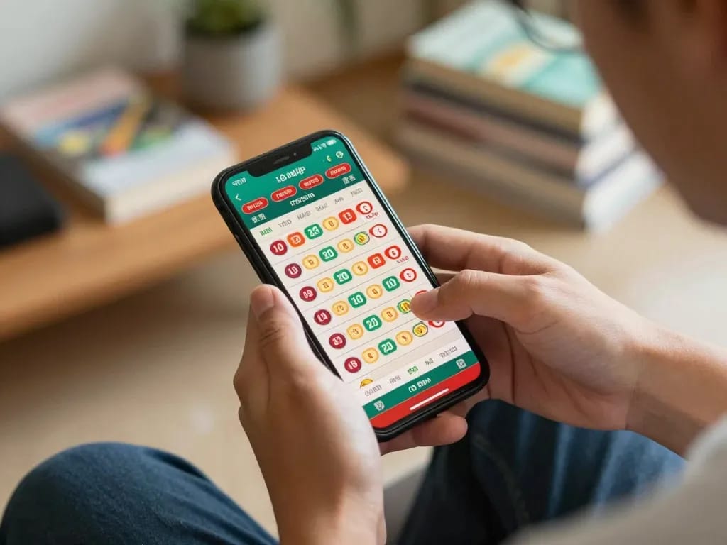 Lô đề online gameplay on a mobile device, emphasizing strategy and excitement in a cozy home setting.