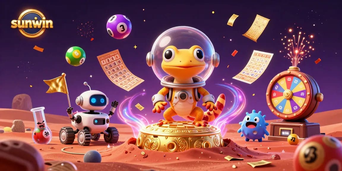 Experience the thrill of gaming with sunwin at a vibrant alien casino, bursting with activities.