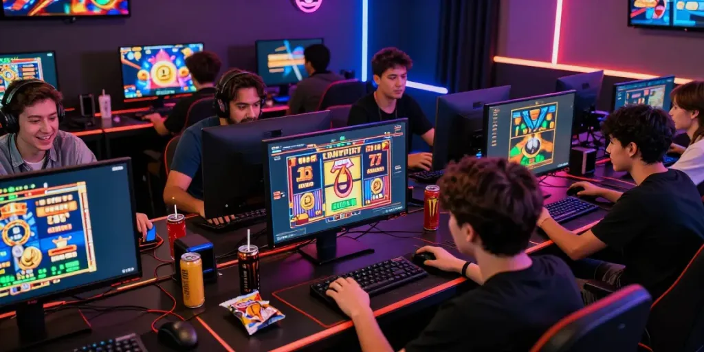 Pengalaman bermain slot777 yang seru di studio gaming dengan pemain yang antusias.