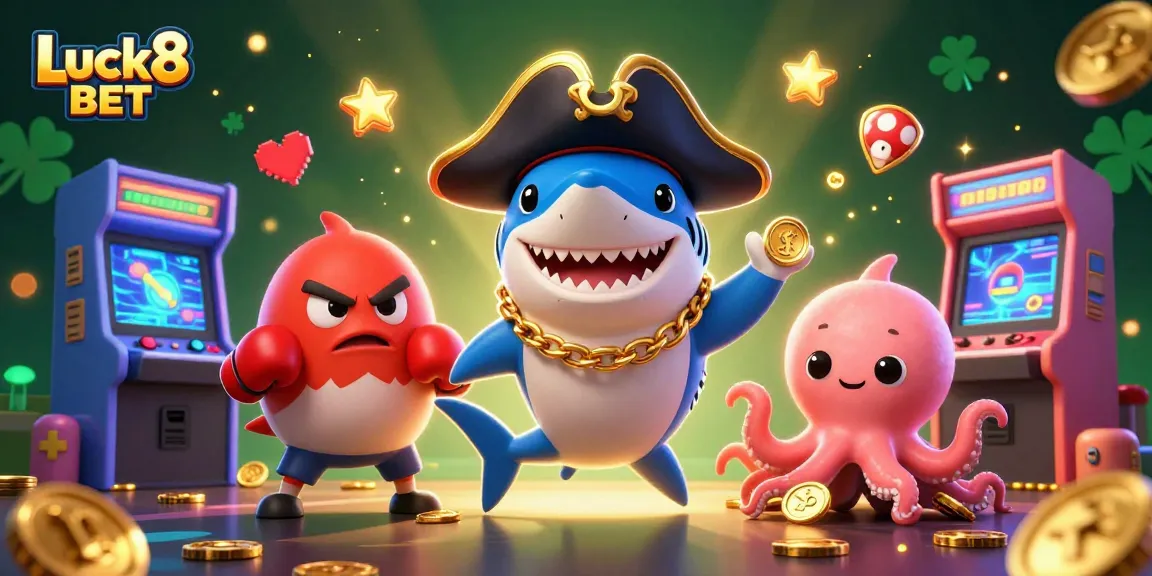 Experience the thrill of Luck8 BET with our vibrant illustration featuring exciting casino characters and game elements.