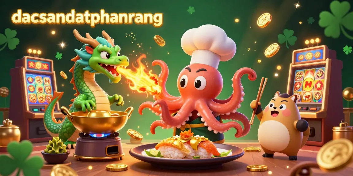 Experience exciting casino action with dacsandatphanrang showcasing vibrant characters preparing legendary dishes in a lively atmosphere.