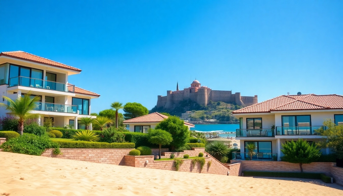 Showcase of beautiful houses for sale in Alanya, Turkey, featuring scenic views and modern design.