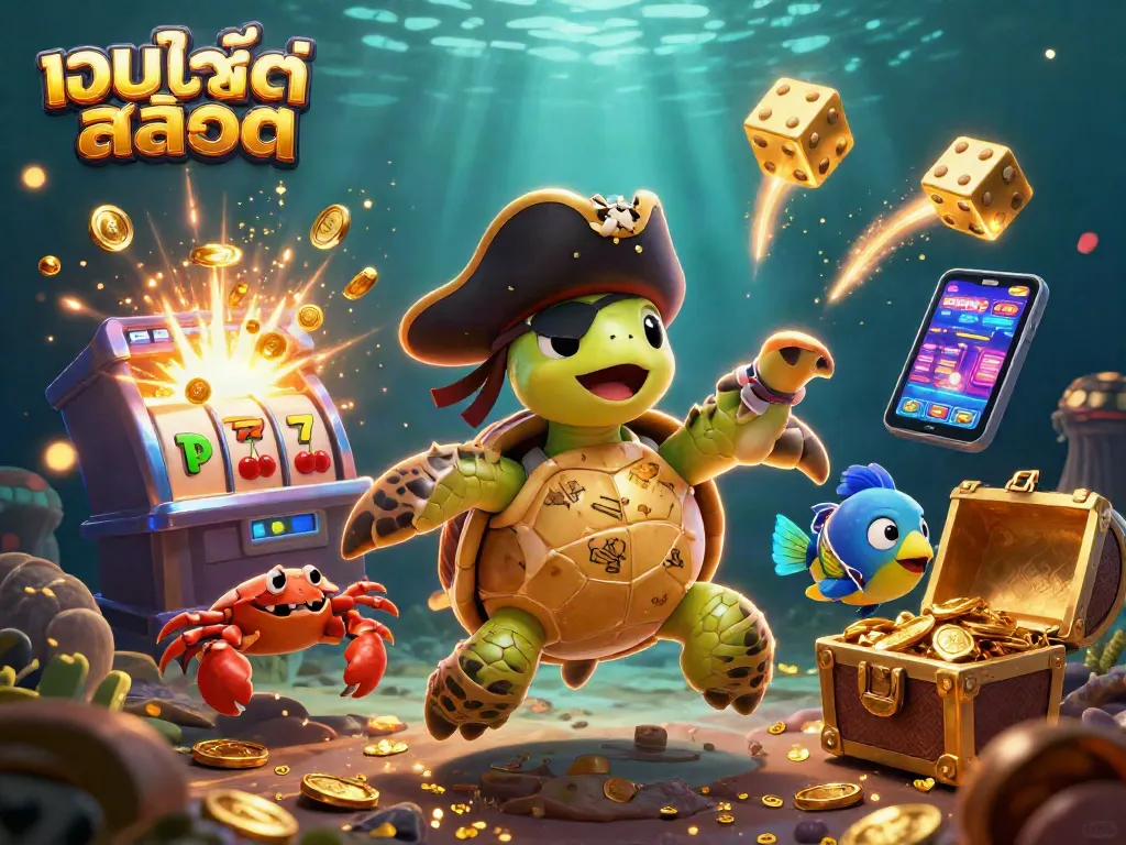 เล่นเกมจากเว็บไซต์สล็อต ด้วยสัตว์ทะเลบนพื้นหลังที่สดใส รายการเกมที่ยอดเยี่ยม