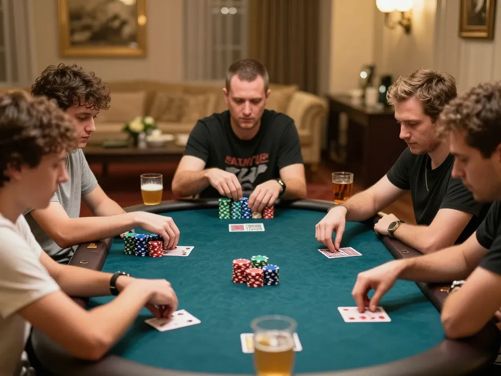 Engaged players mastering g28 poker strategies while competing in an exciting home game.