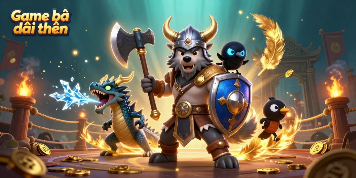 Engage in Game bài đổi thưởng with dynamic characters and glowing elements showcasing casino excitement.
