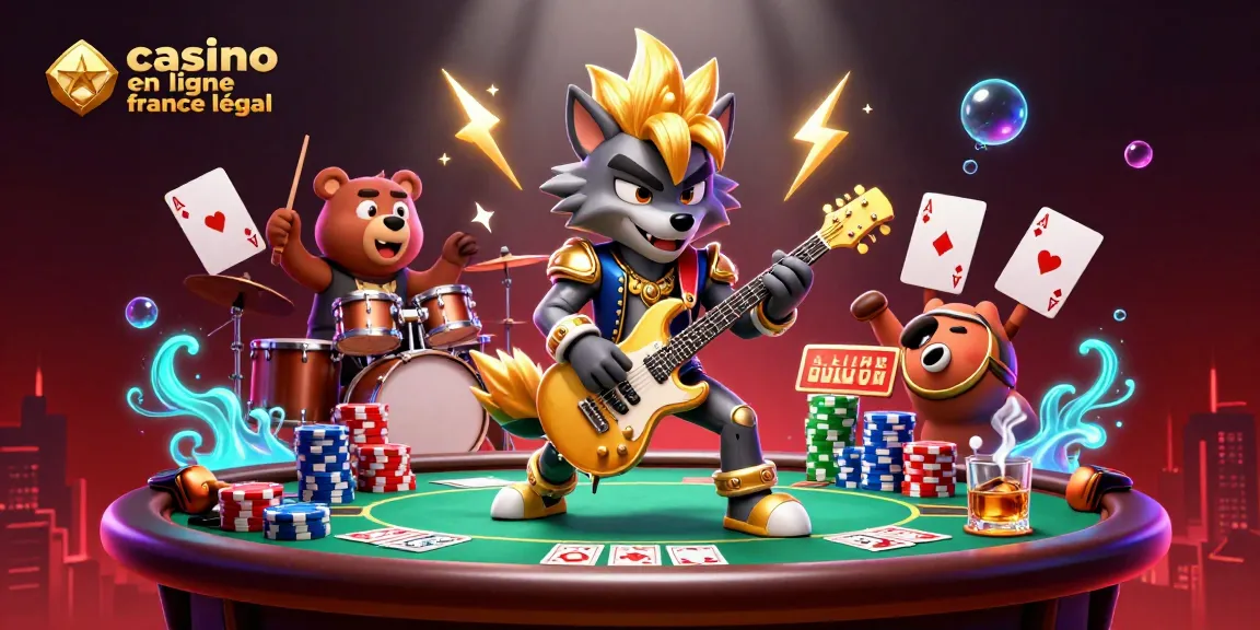 Vivez une action dynamique et une excitation avec le thème des casinos en ligne en France dans cette scène 3D vibrante.