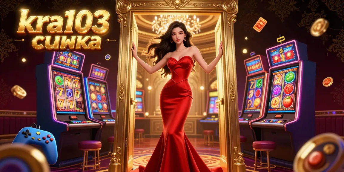 Spin vibrant slot machines with glowing screens at kra103 ссылка casino, showcasing a stunning Asian woman in a VIP doorway.