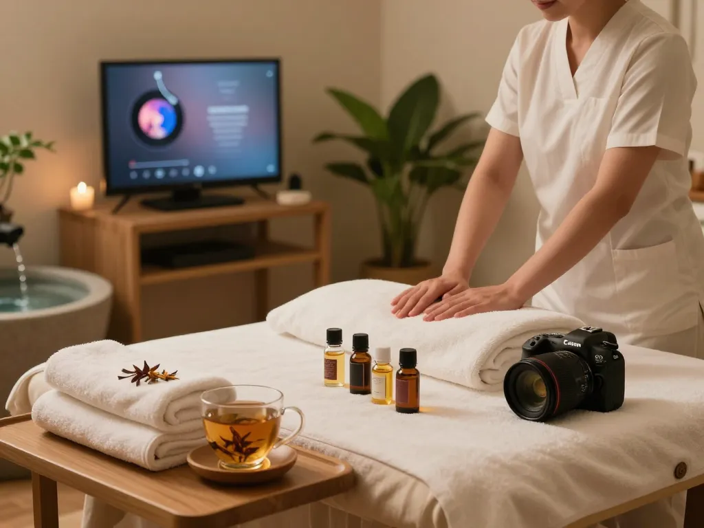 Relaxation room offering 잠실스웨디시 massage with soothing oils and tranquil atmosphere.