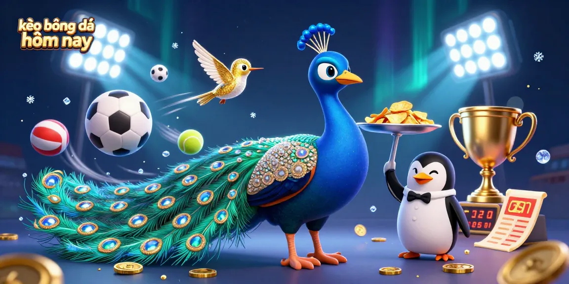 Betting on kèo bóng đá hôm nay with vibrant sports elements and rich characters.