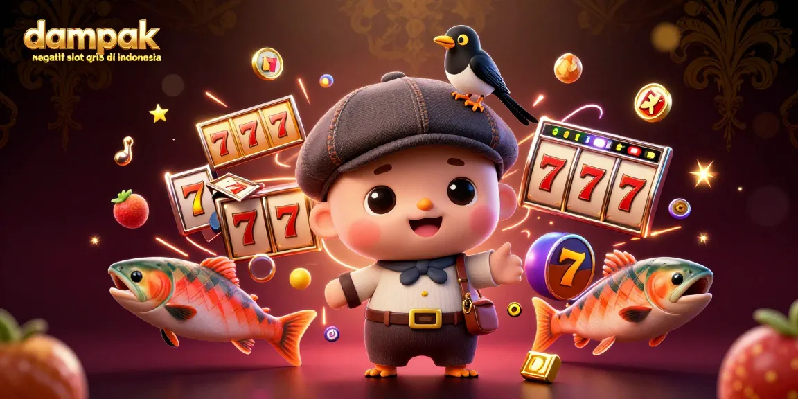 Experience the dampak negatif slot qris di indonesia with vivid characters interacting amid casino symbols.