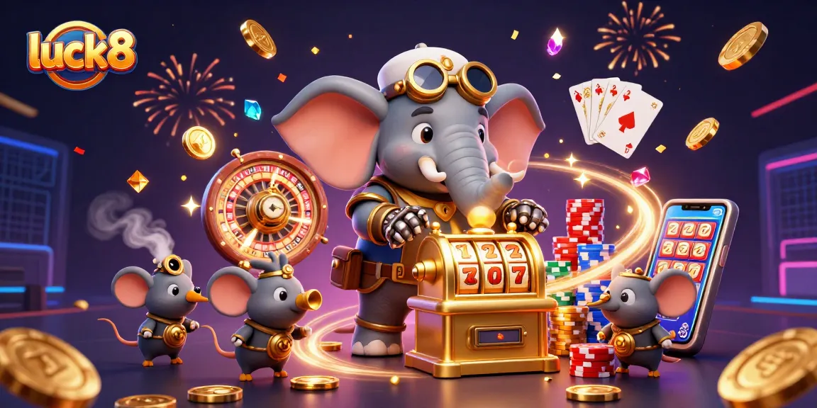 Experience the excitement of luck8 with steampunk characters and dazzling casino elements in vibrant detail.