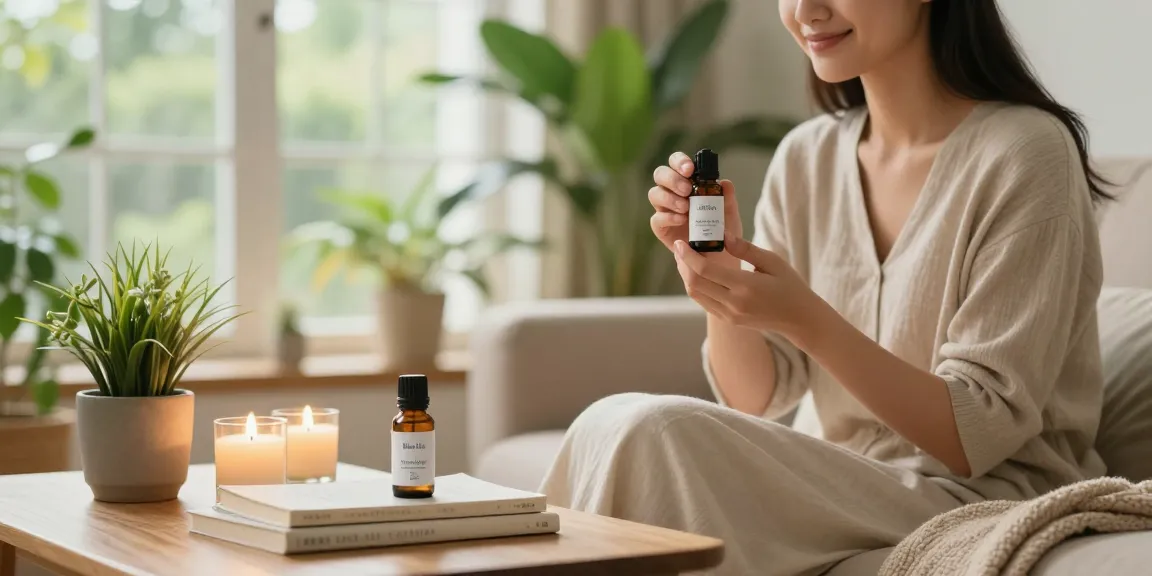 Enjoying Blue Lily Smart Liquid 5ml for relaxation in a cozy setting.