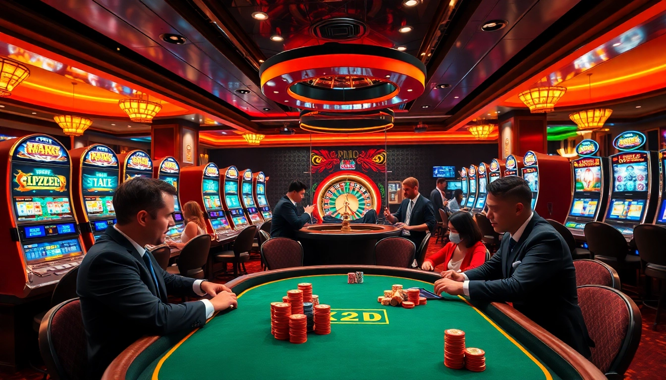 KPI4D players engaged in high-stakes poker at a luxurious casino table, showcasing excitement and professionalism.