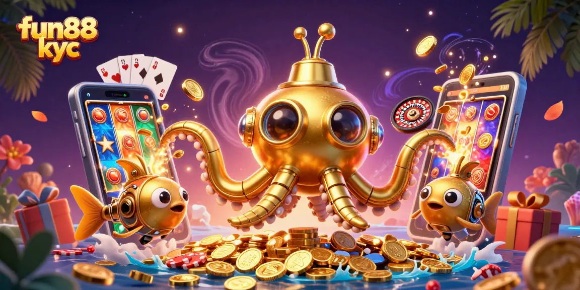 Chơi cá cược tại Fun88 KYC với hình ảnh kraken và các trò chơi casino hấp dẫn.