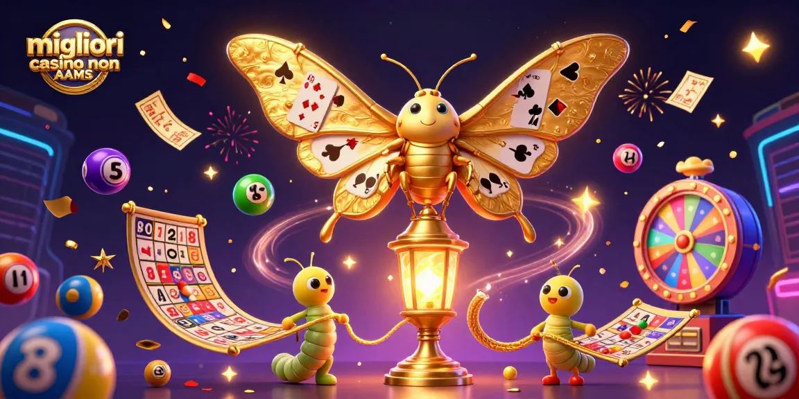 Migliori casino non AAMS con un'atmosfera festosa, evidenziando giochi come slot e bingo.