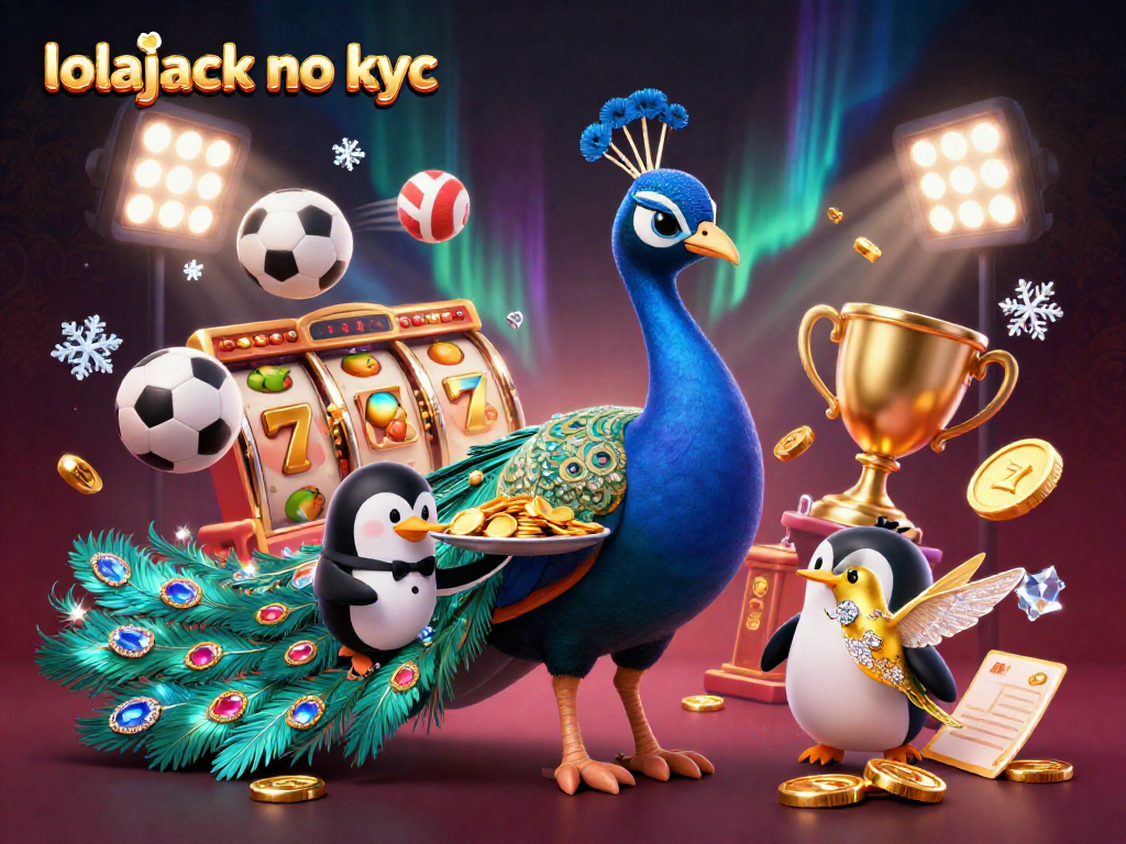 Engage with lolajack no kyc in this vibrant 3D casino scene full of action and excitement.