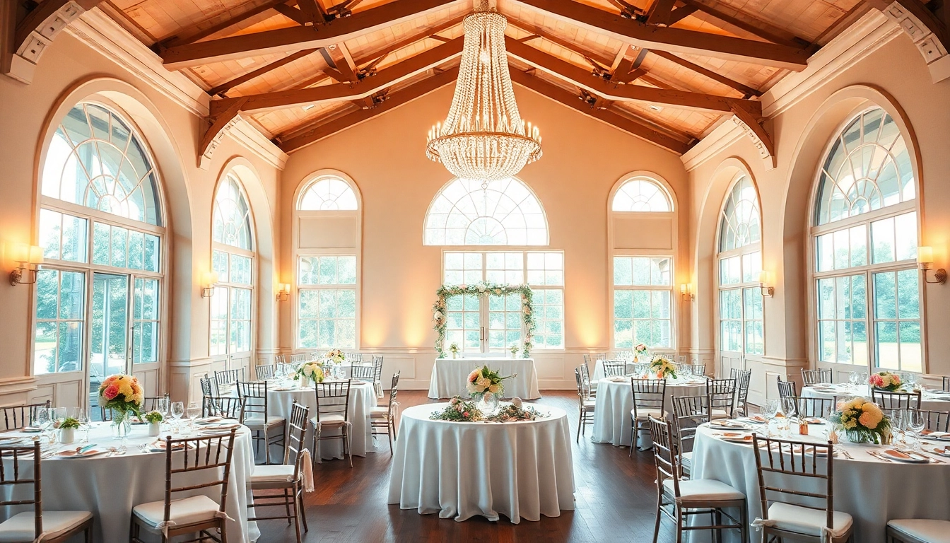 Experience the stunning Wedding Event Space Jacksonville with elegant decor and ambient lighting.