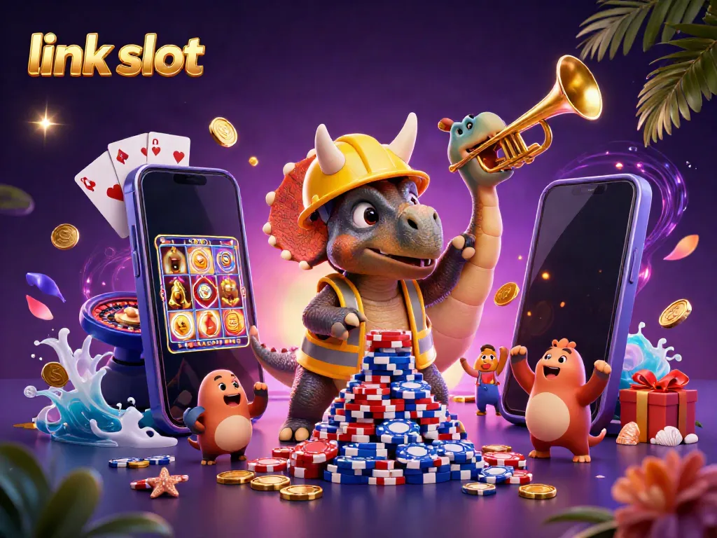 Slot gacor seru dengan triceratops dan parasaurolophus di ilustrasi 3D yang memukau.
