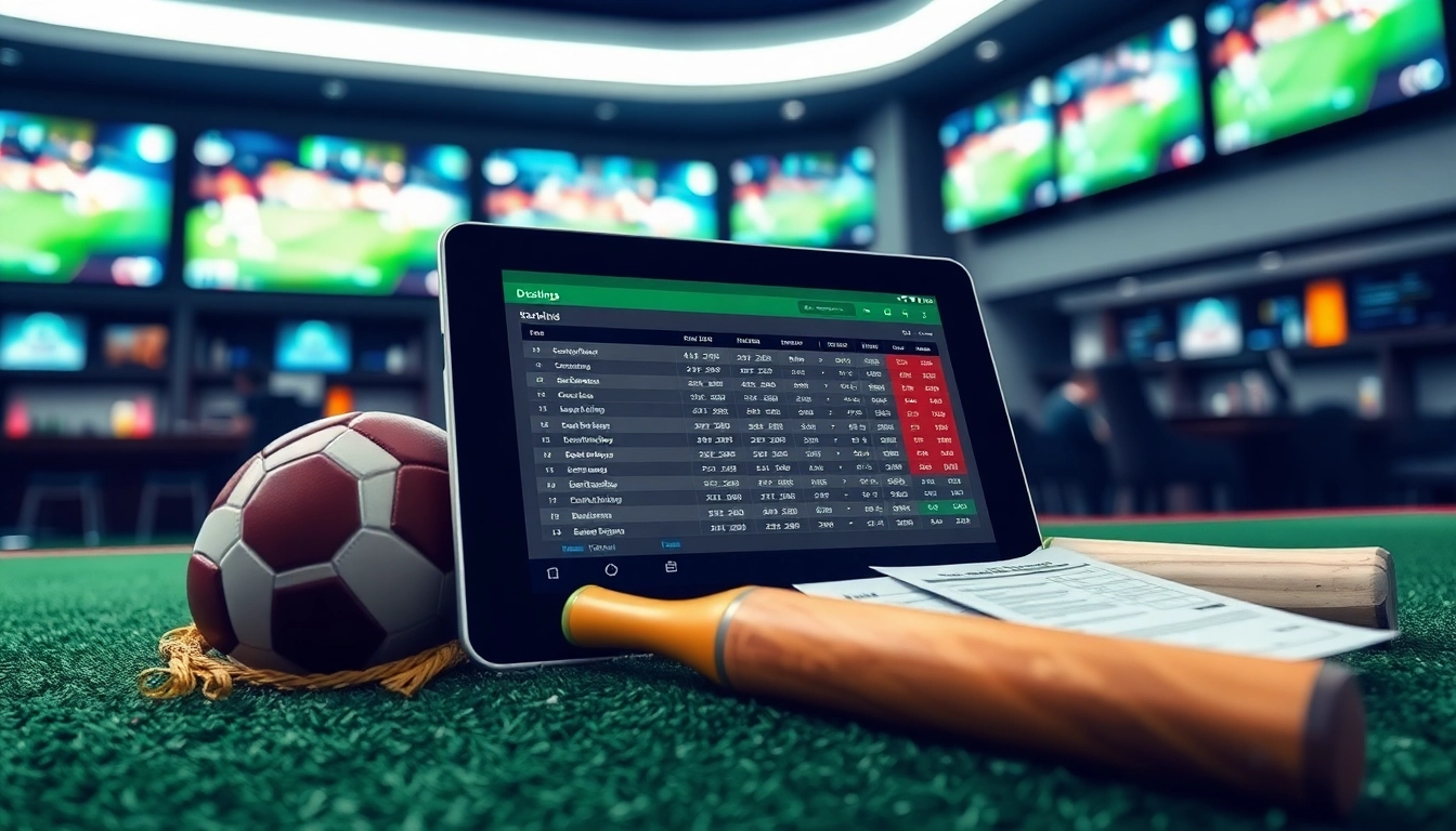 Engaging scene of best sports betting sites India on a tablet, showcasing excitement in a lively sports bar.