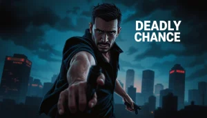 Dynamic portrayal of A Deadly Chance featuring a rugged officer in a tense urban setting.