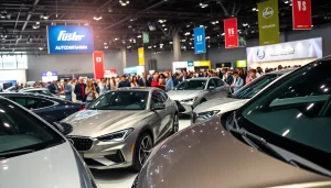 Experience the excitement at an Auto Cars Show with stunning vehicles and an engaged crowd.