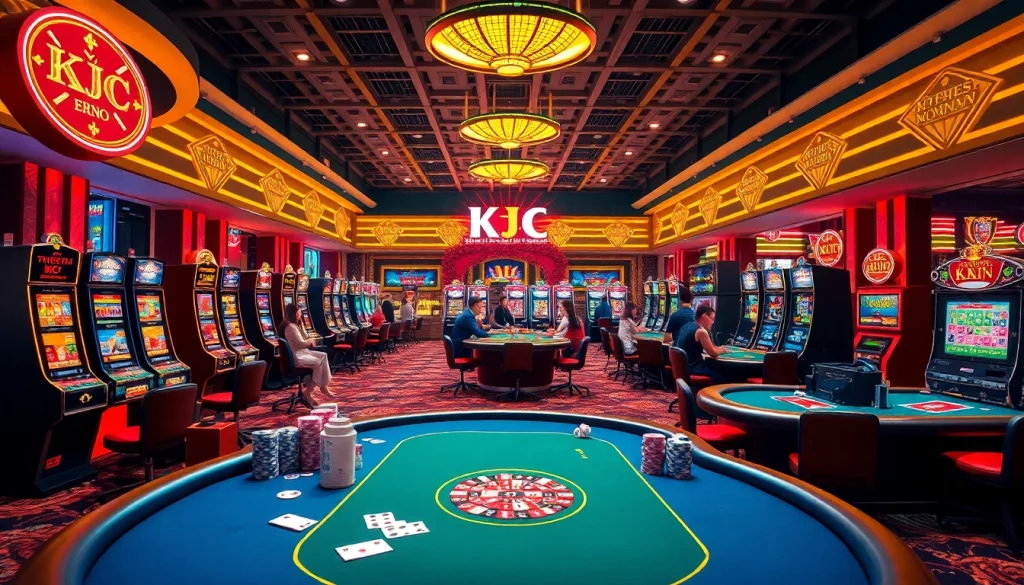KJC AC 3 immersive casino experience with thrilling tables, dice, and slot machines.