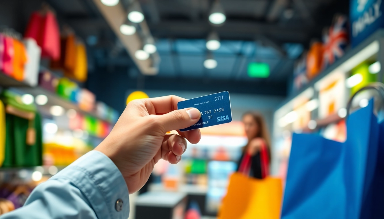 카드 한도 현금화 과정에서 신용카드를 사용하는 모습