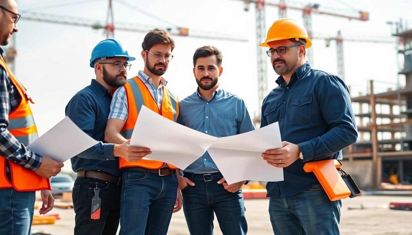 Showcase of Manhattan General Contractor team collaborating on a construction project at a busy site.