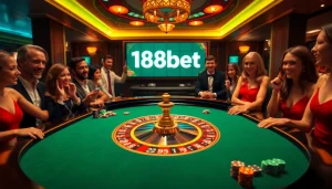 Players enjoying a game at the casino table while exploring link 188bet for online betting.