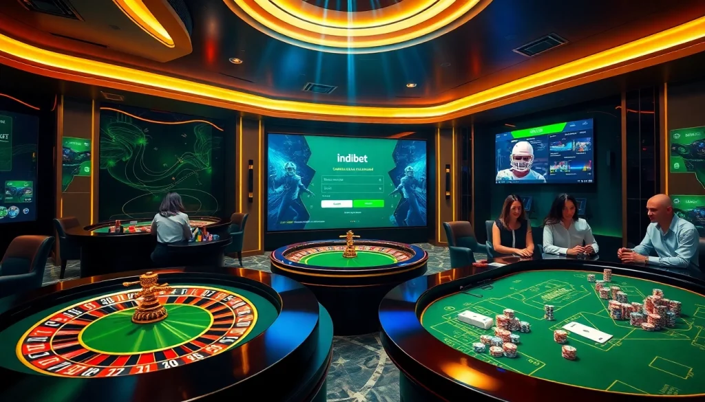 Experience the thrill of indibet game login with vibrant visuals of online betting and casino games.