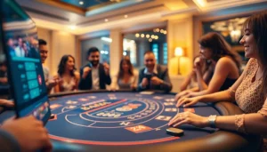 Experience thrilling gameplay at online casinos Canada with this vibrant digital casino scene.