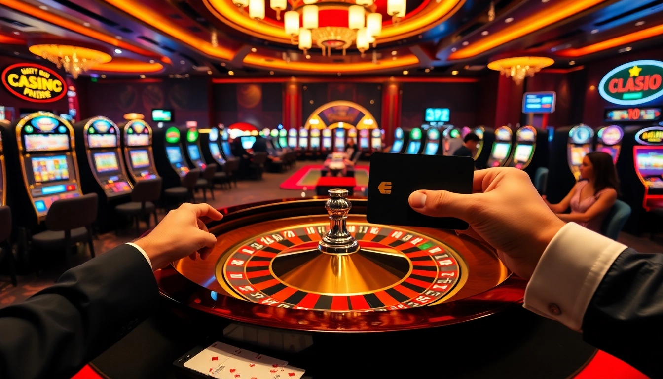 Players engaging in high-stakes gambling with 상품권신용카드 at a luxurious roulette table.