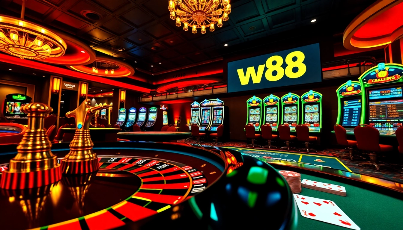 Playing at the vibrant casino, link to w88 for immersive online gaming experience.